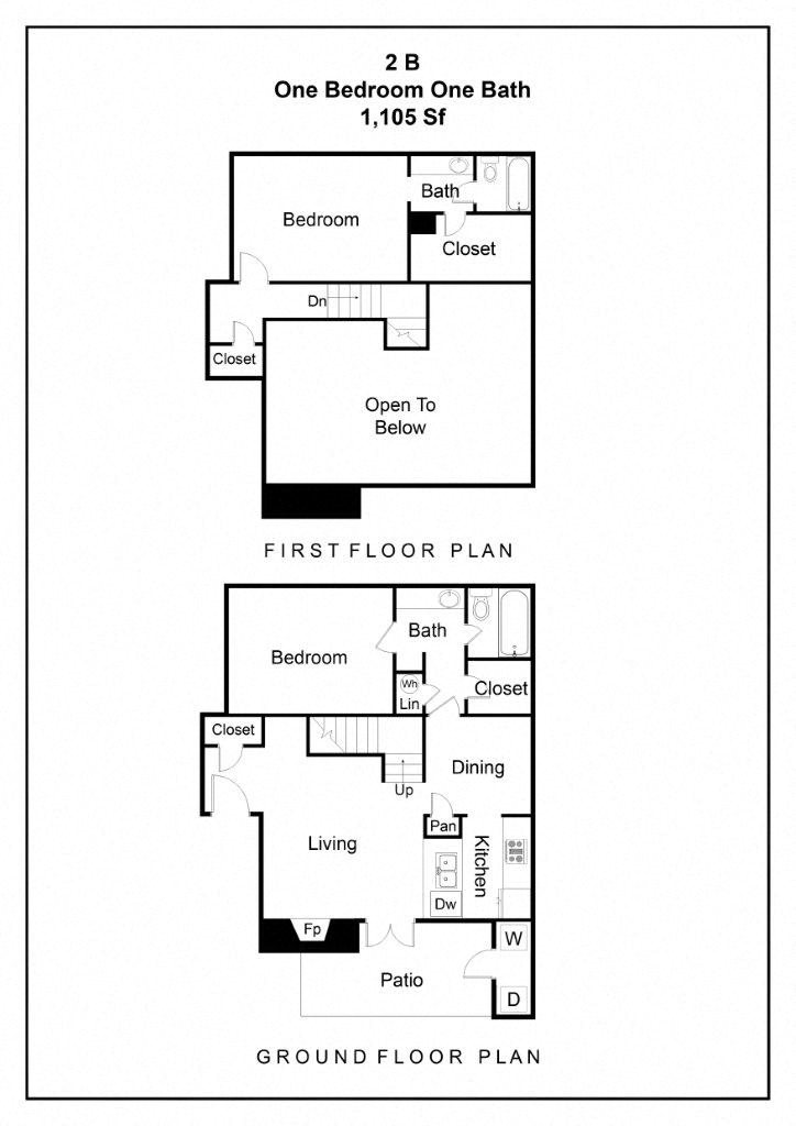 River Walk Apartments 2B Floor Plan River Walk Apartments 2B Floor Plan
